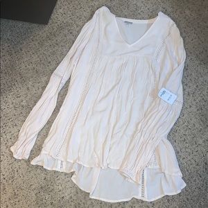 Cream long sleeved tunic